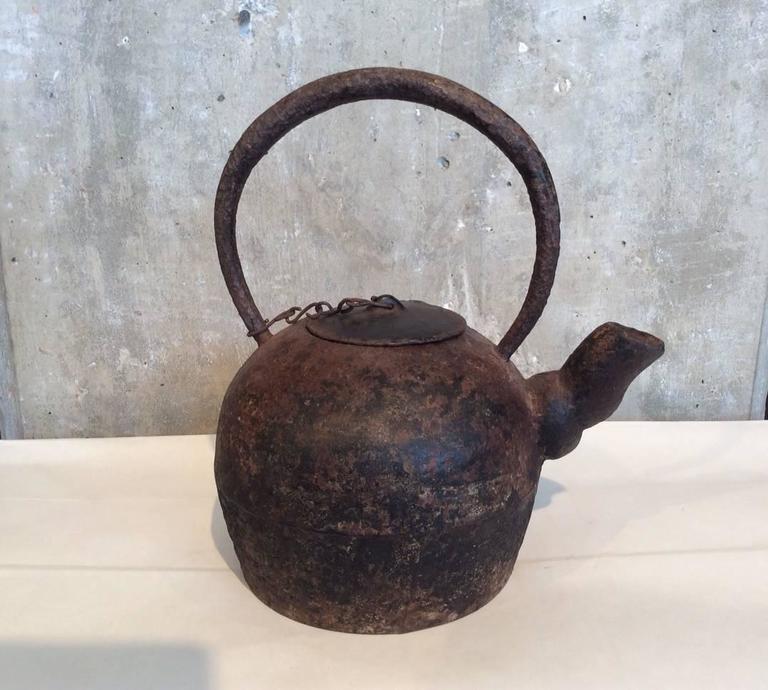 Antique Cast Iron Teapot at 1stDibs