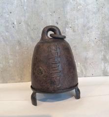 18th Century Dome Shaped Cast Iron Weight with Chinese Characters