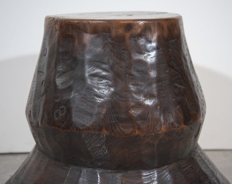 Indonesian Teak Agricultural Stool or Side Table
