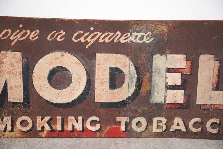 model smoking tobacco sign