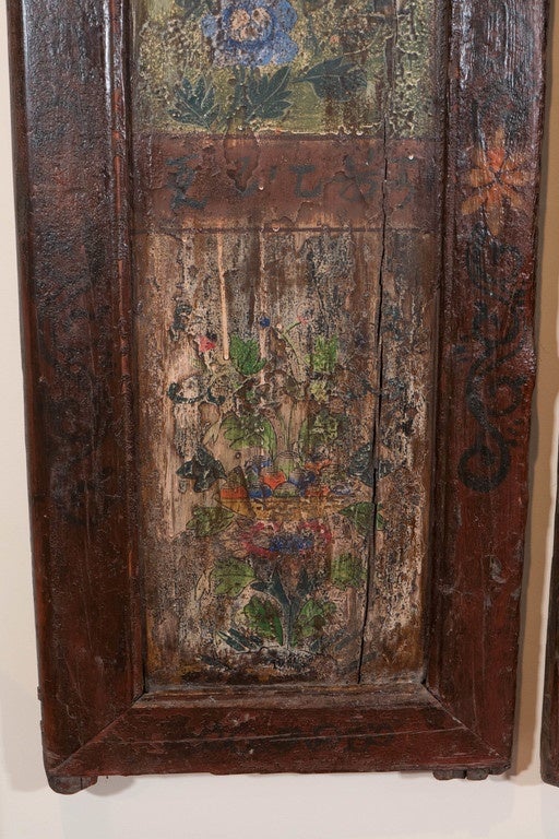 Pair Of Tibetan Painted Doors 1