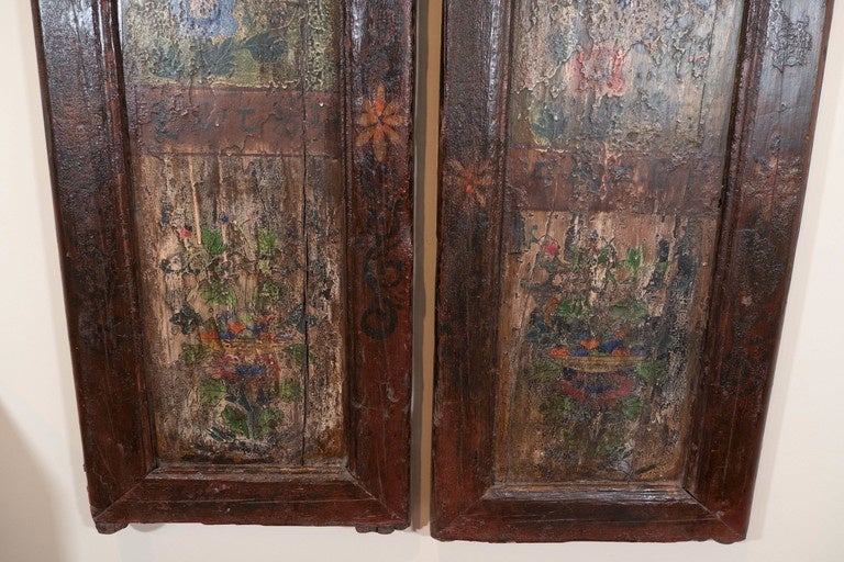 Pair Of Tibetan Painted Doors 2