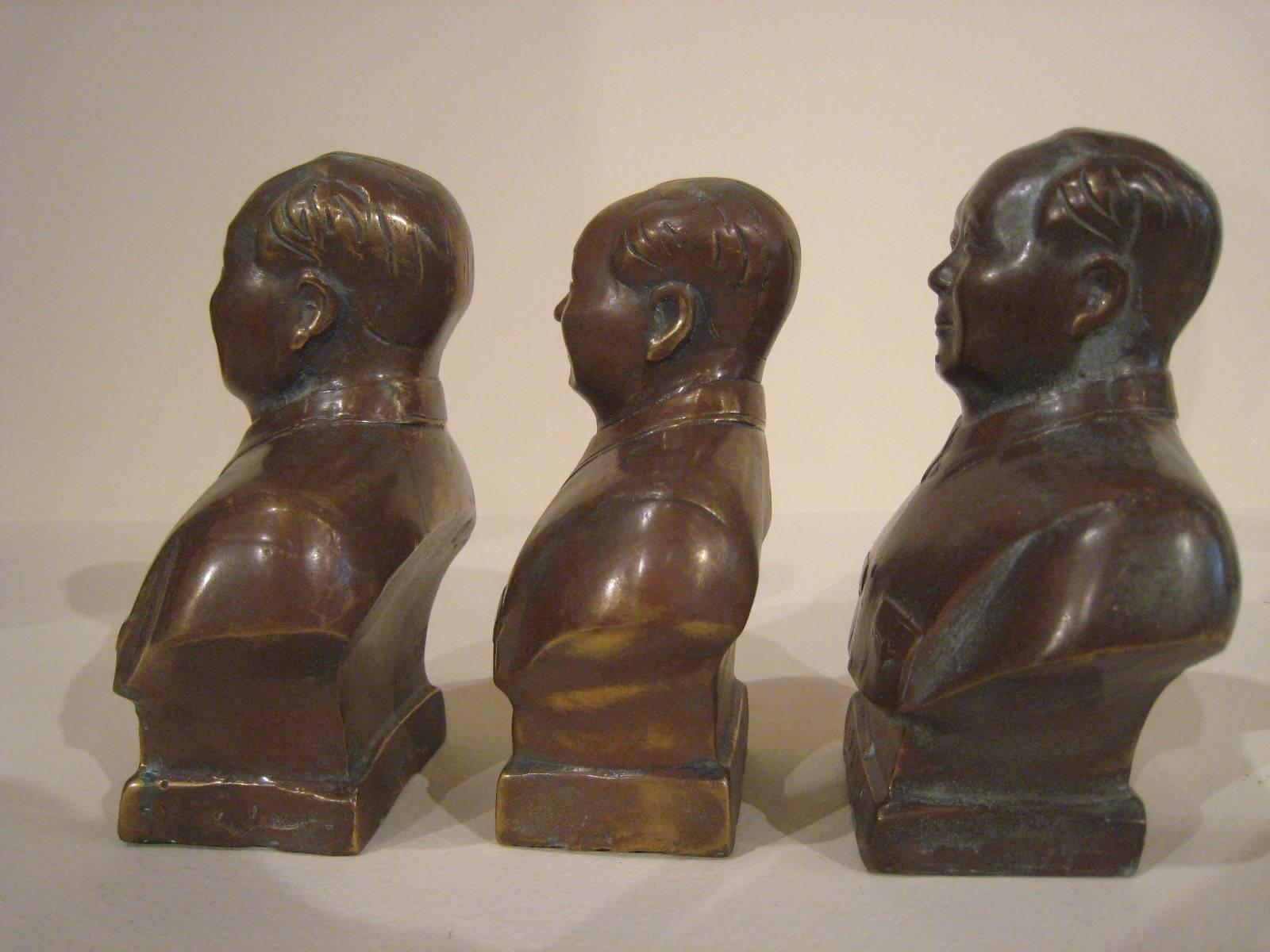 Copper Mao Busts, Cultural Revolution Period For Sale 1