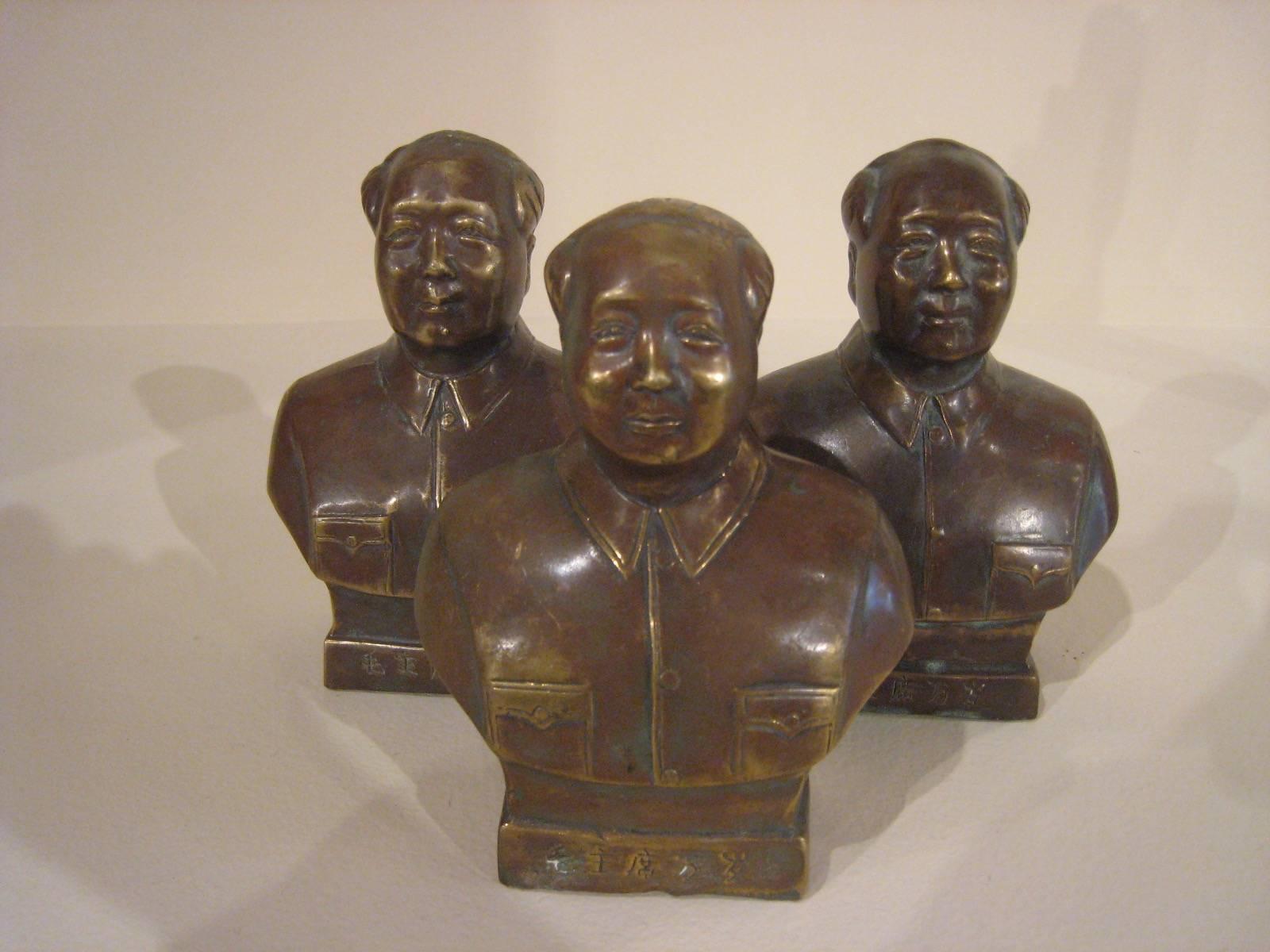Bustes Mao en cuivre, période de la révolution culturelle en vente 1