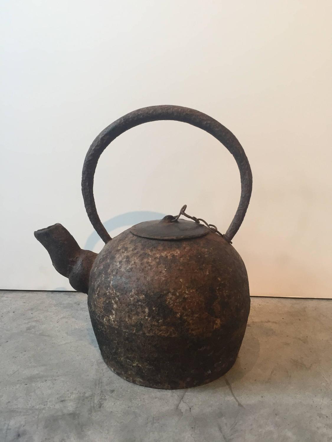 Antique Cast Iron Teapot For Sale at 1stdibs