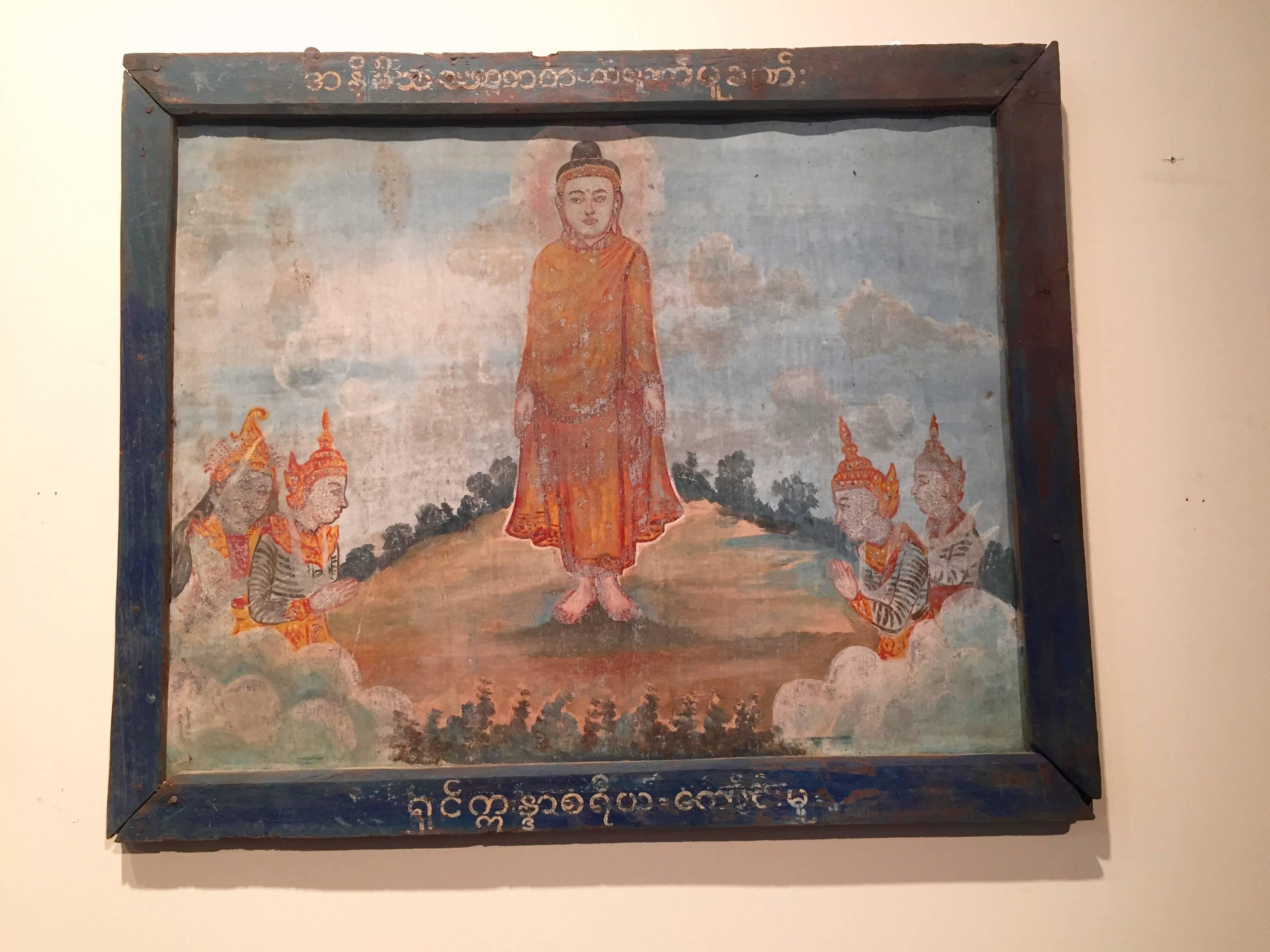 Burmese Temple Painting on Tin In Good Condition In New York, NY