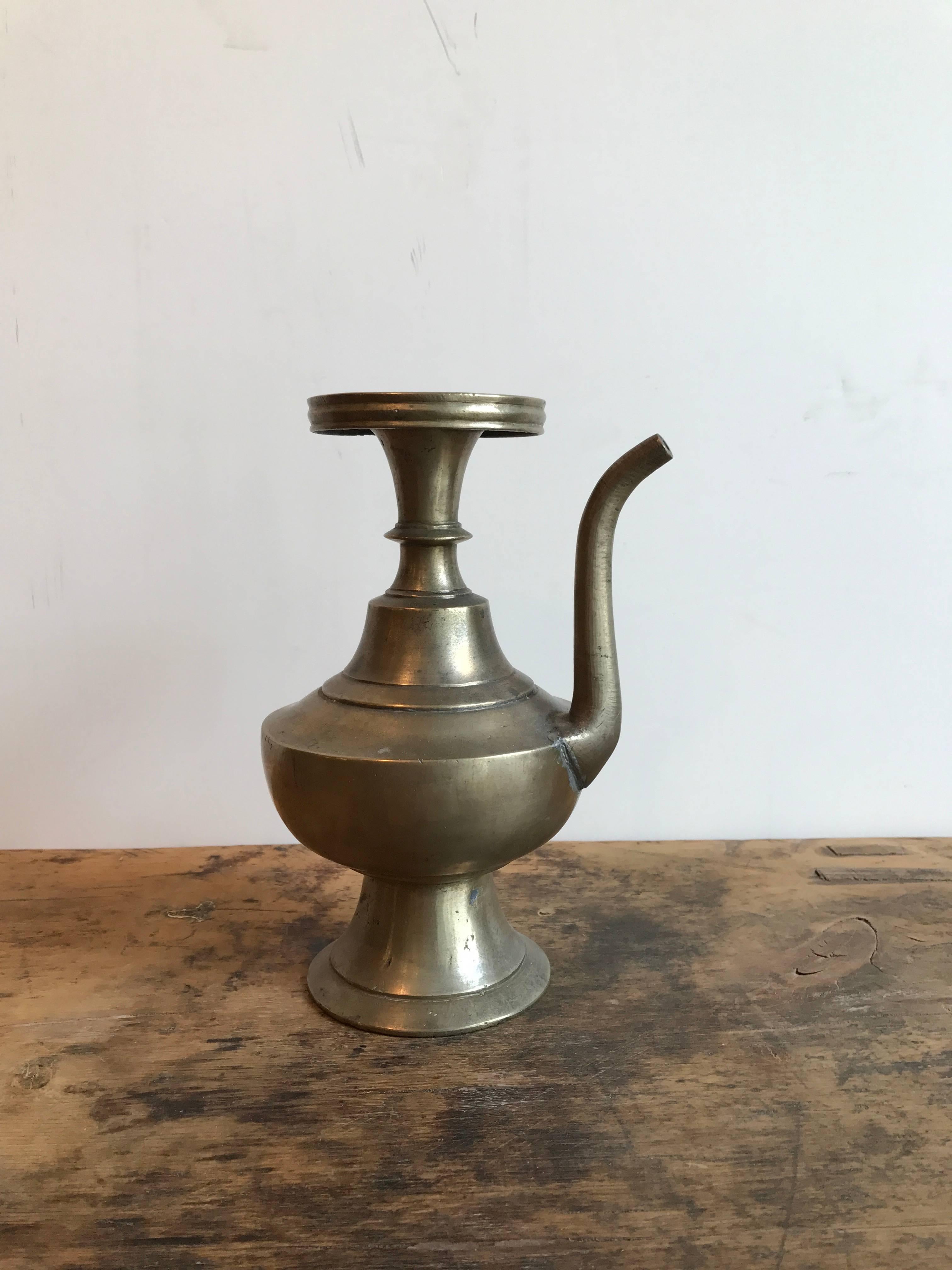 Nepalese Antique Bronze Holy Water Ewers from Nepal For Sale