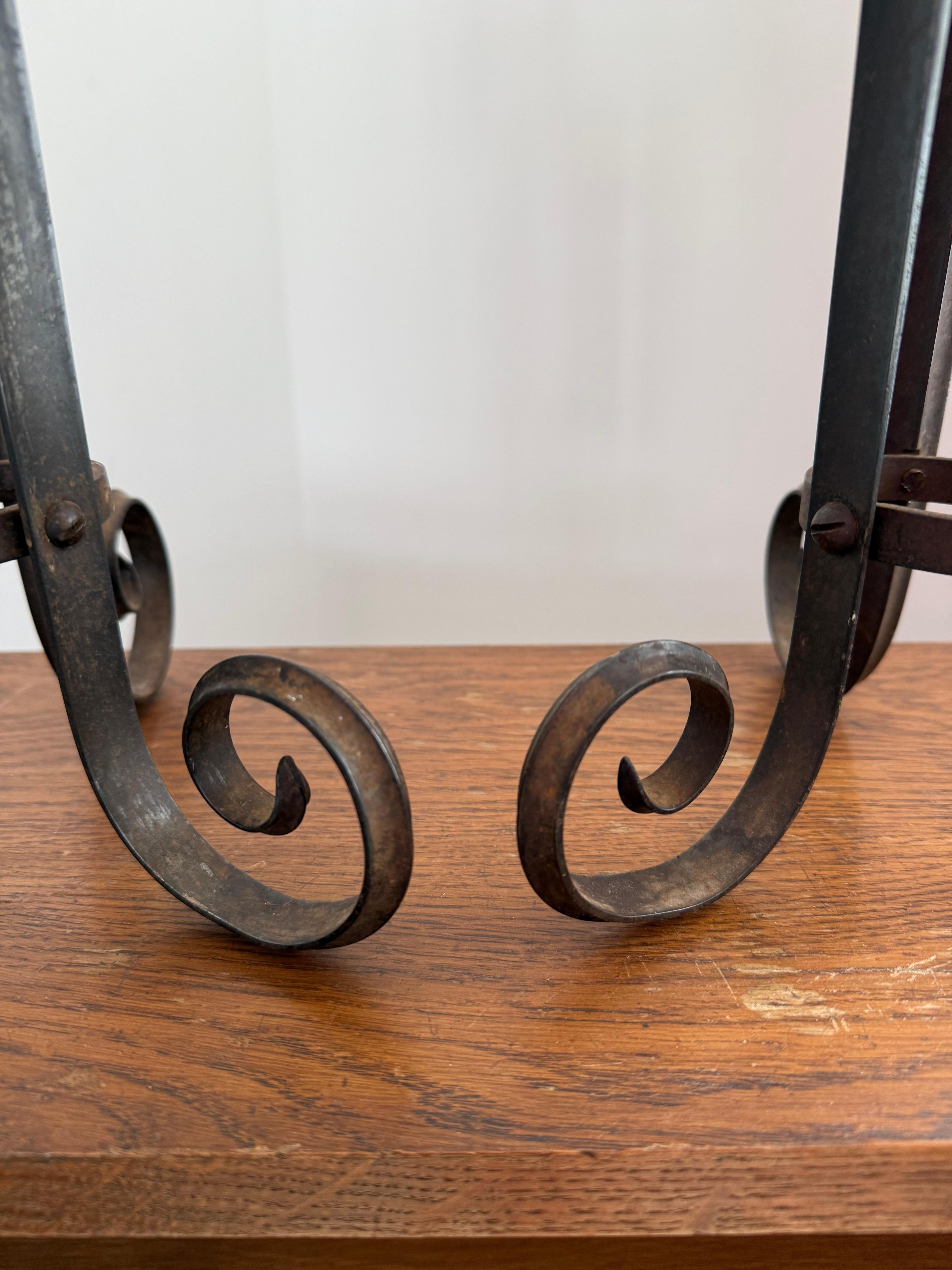 Metal Trench art candlesticks made from American bayonets For Sale
