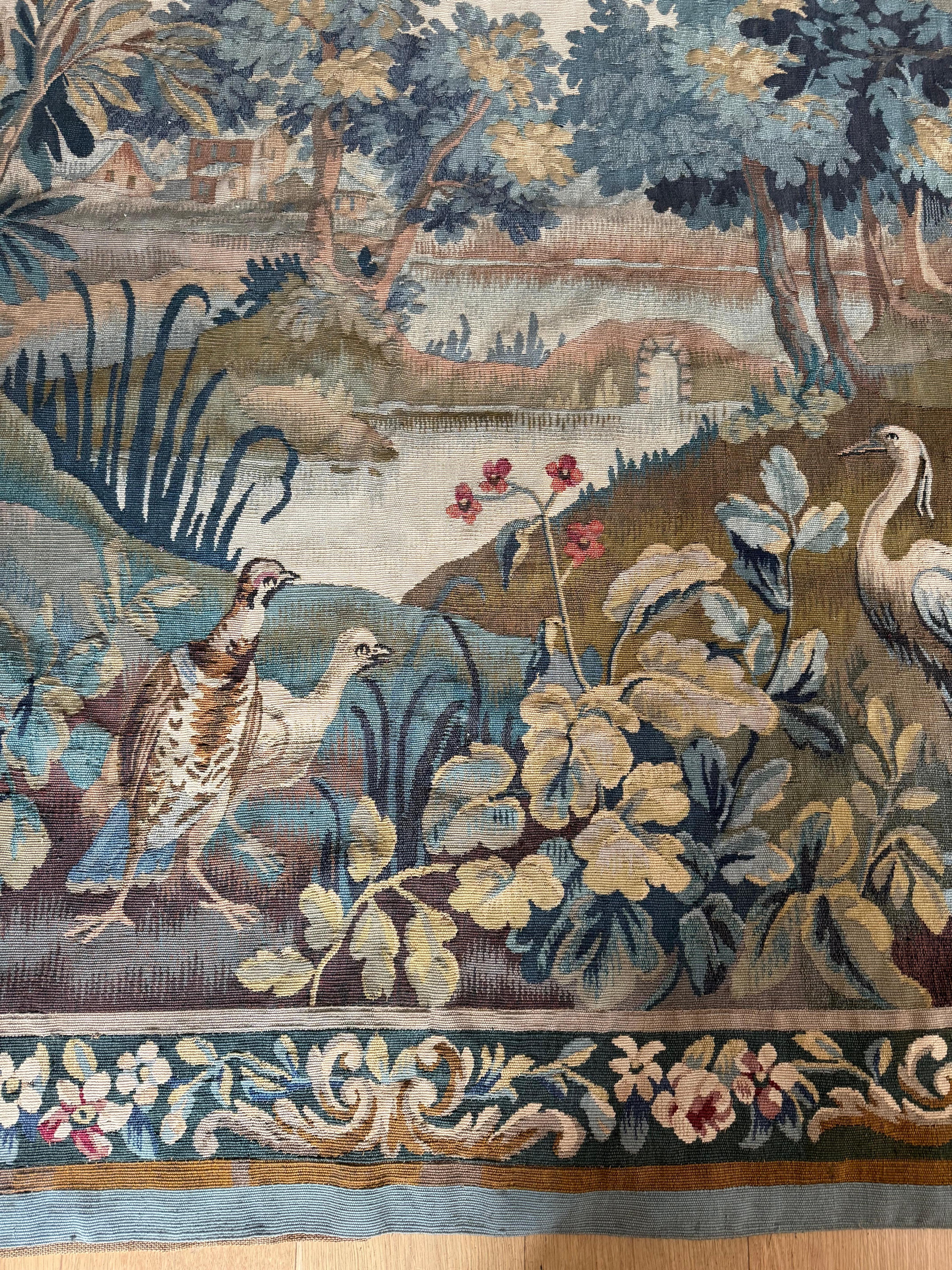 Wool Antique tapestry For Sale