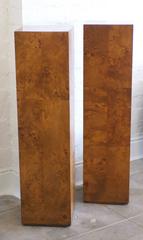 Pair of Milo Baughman Burl Pedestals