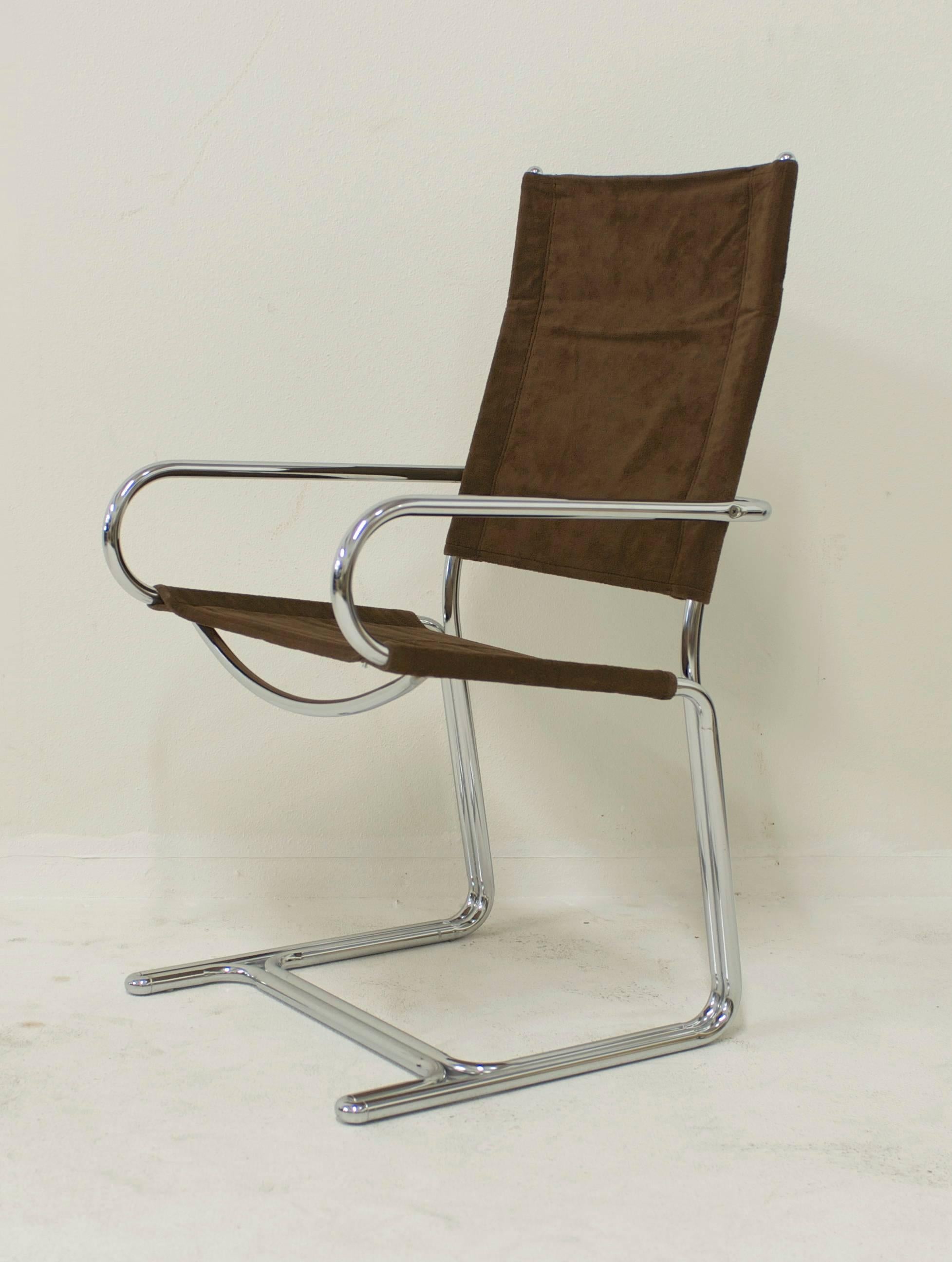 20th Century Set of Six Italian Chrome Dining Chairs in the Style of Gastone Rinaldi For Sale