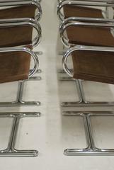 Set of Six Italian Chrome Dining Chairs in the Style of Gastone Rinaldi