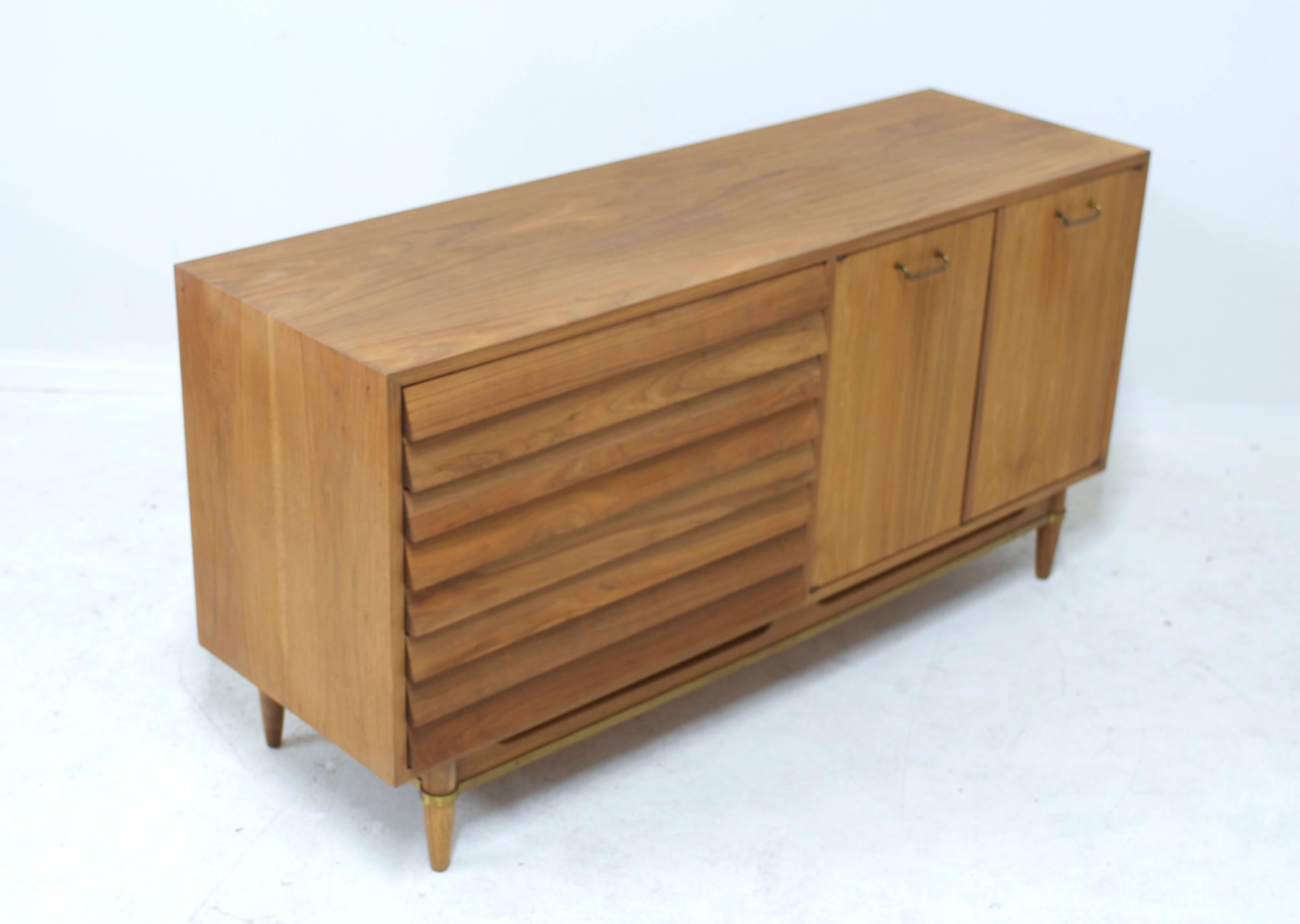 Merton Gershon Natural Walnut Cabinet for American of Martinsville In Excellent Condition In Palm Springs, CA