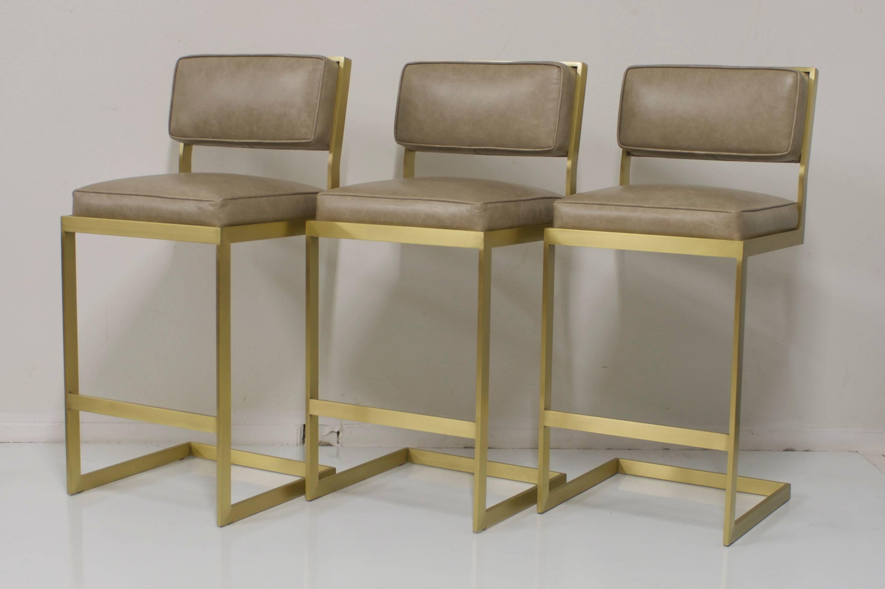 brushed brass bar stools