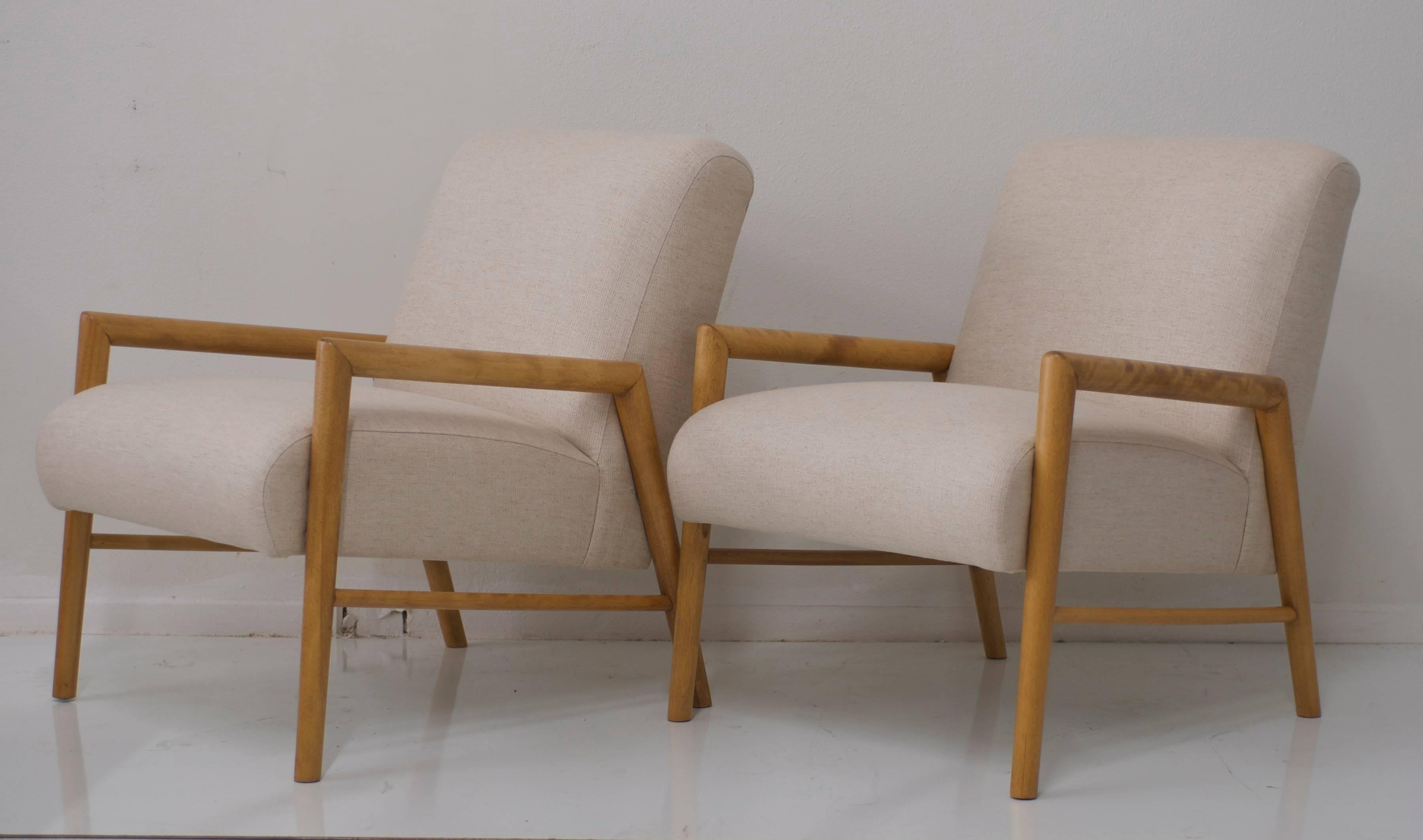 American Pair of Lounge Chairs by Leslie Diamond
