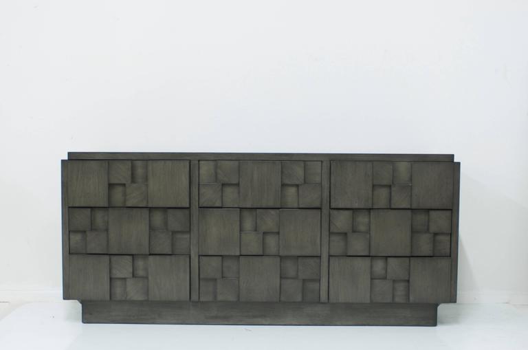 Charcoal Grey Lane Brutalist Mosaic Dresser at 1stDibs