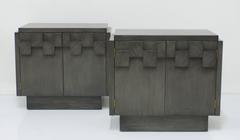 Charcoal Grey Lane Brutalist Mosaic Nightstands
