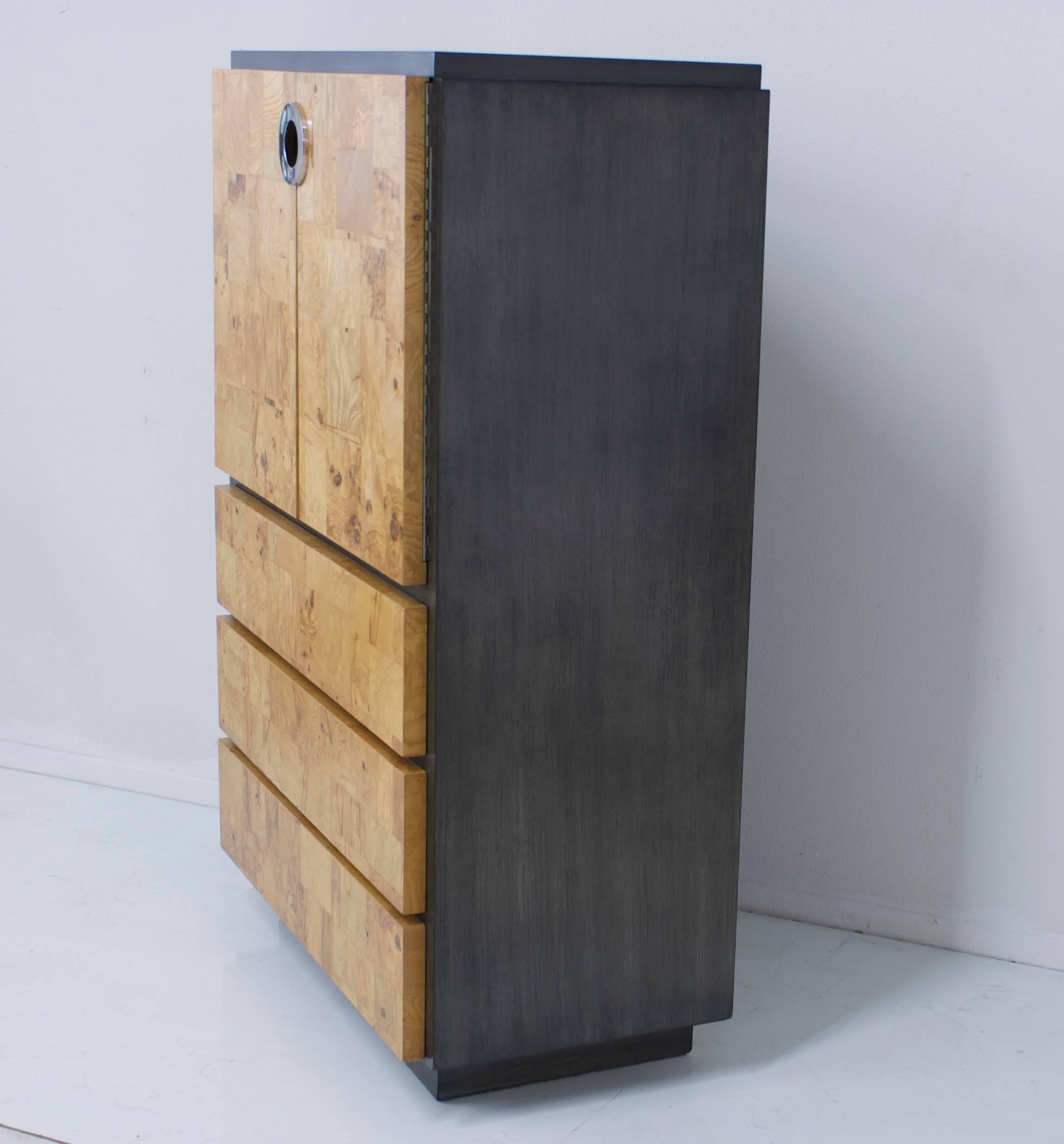 charcoal wood tall cupboard