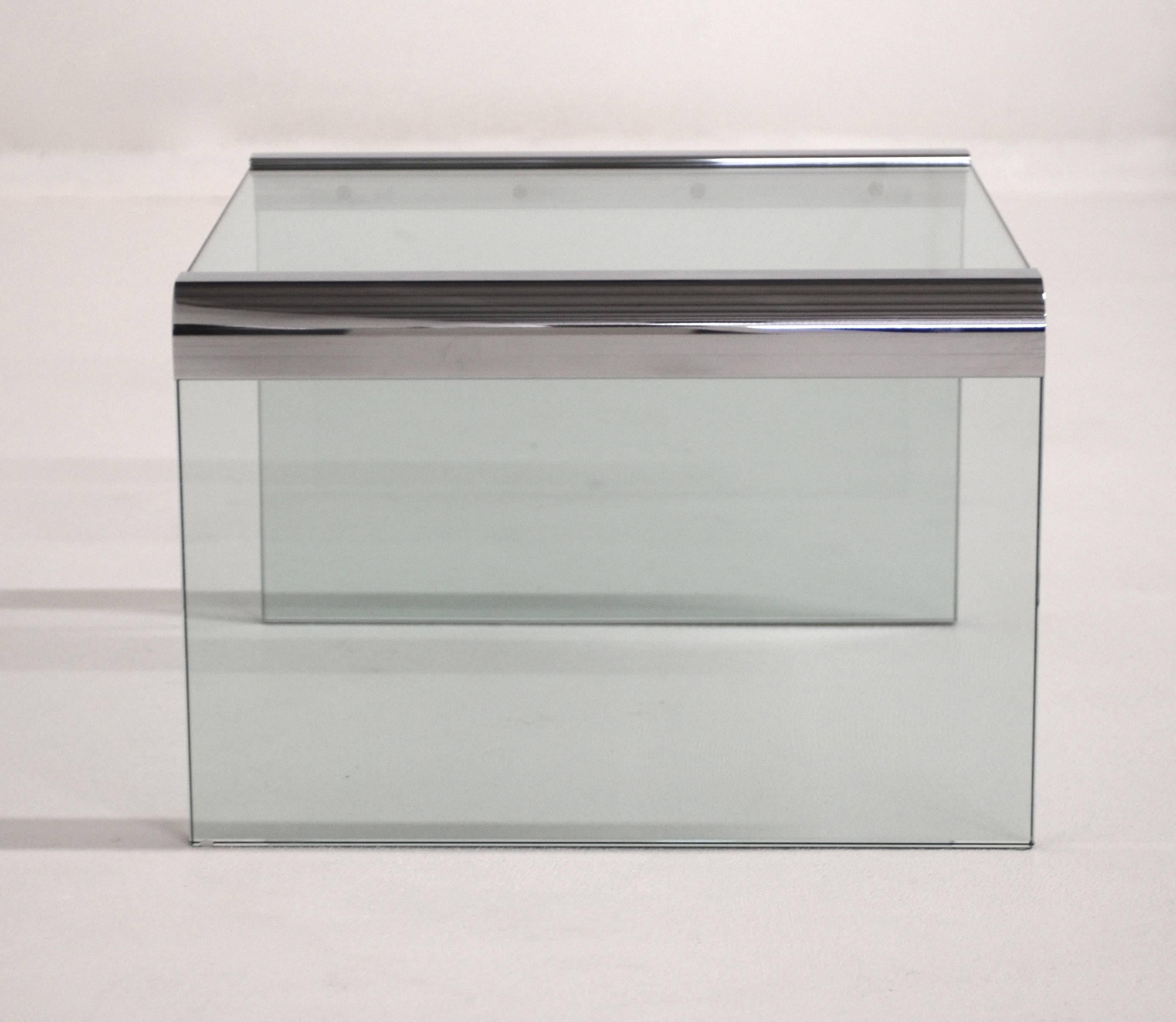 20th Century Pace Chrome and Glass Side Table For Sale