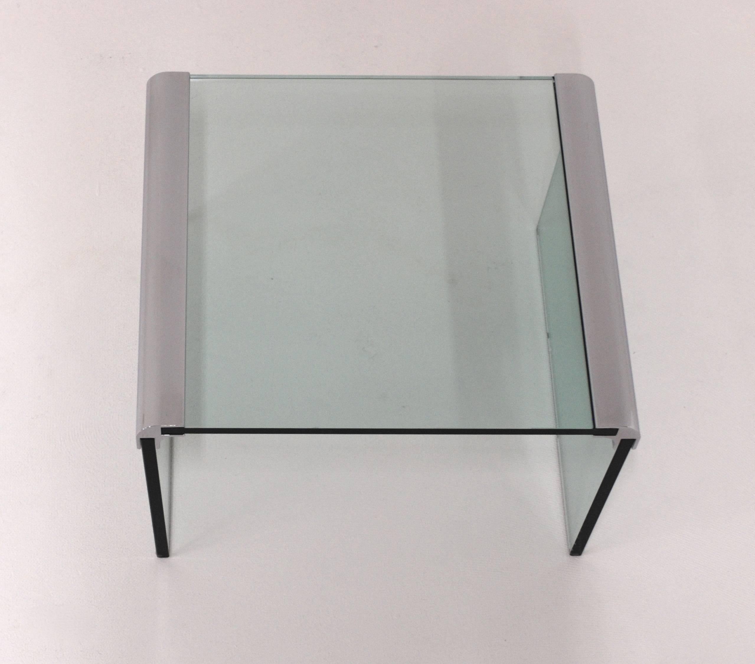 Pace Chrome and Glass Side Table For Sale 1