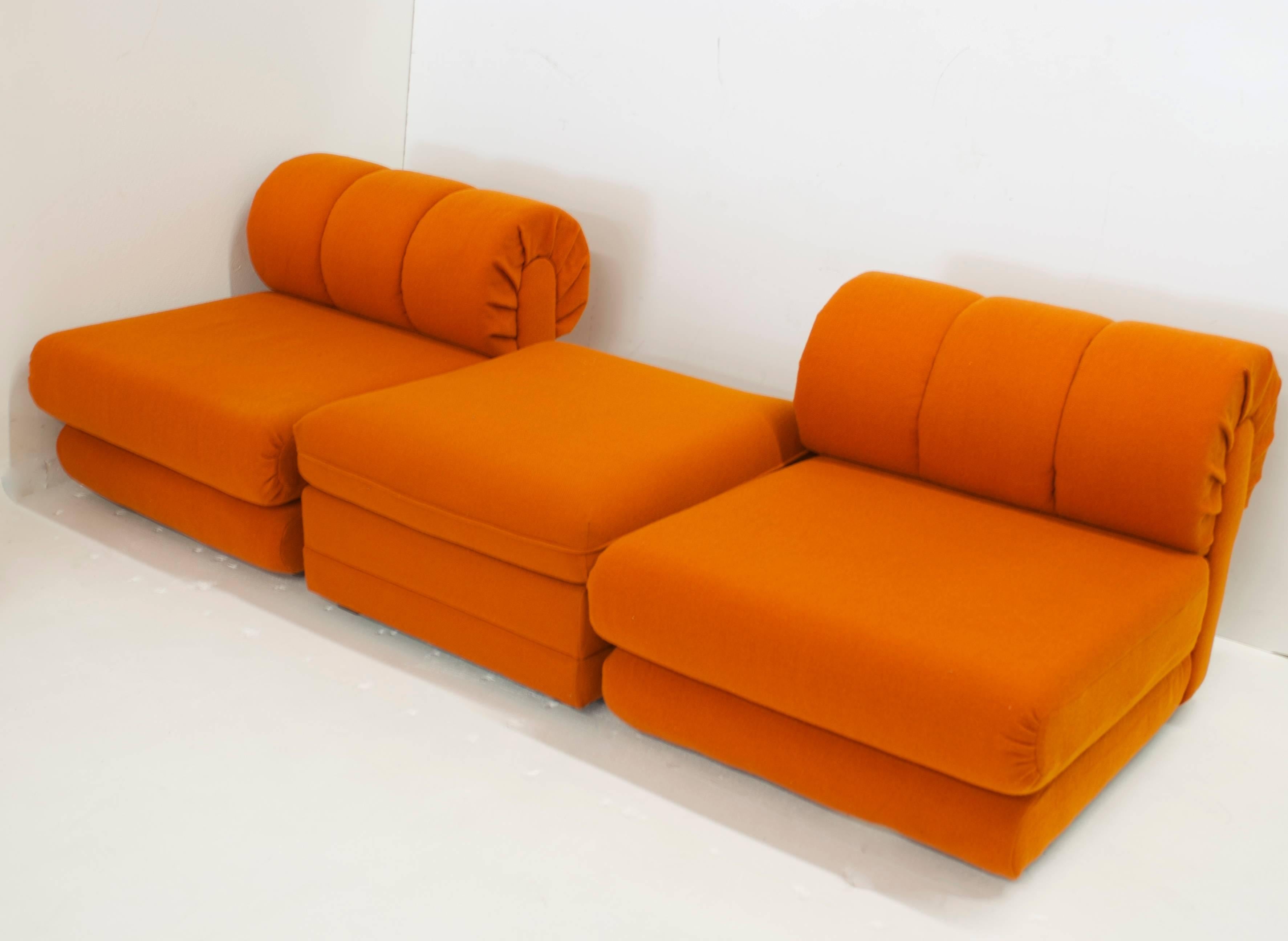 Milo Baughman Sectional with Lounge Chairs and Ottomans 1