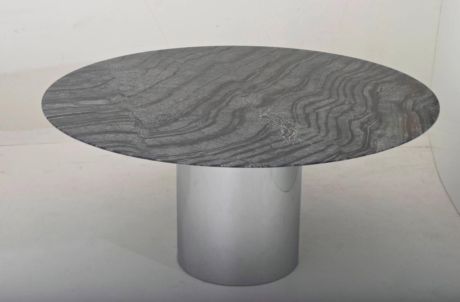Banquette upper mendelson Knoll Dining Table with 60" Round Marble Top at 1stdibs