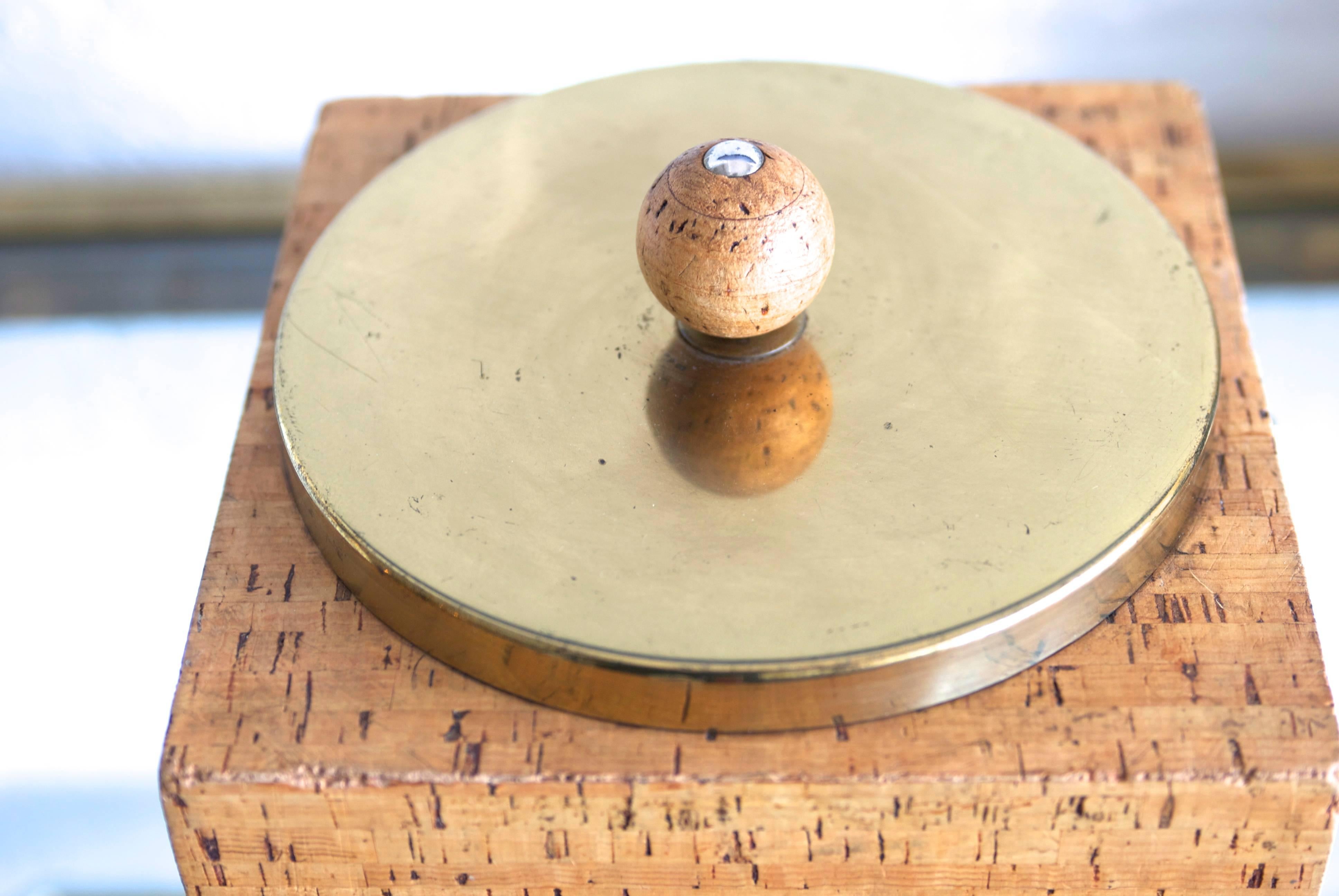 Modernist Cork and Brass Ice Bucket 4