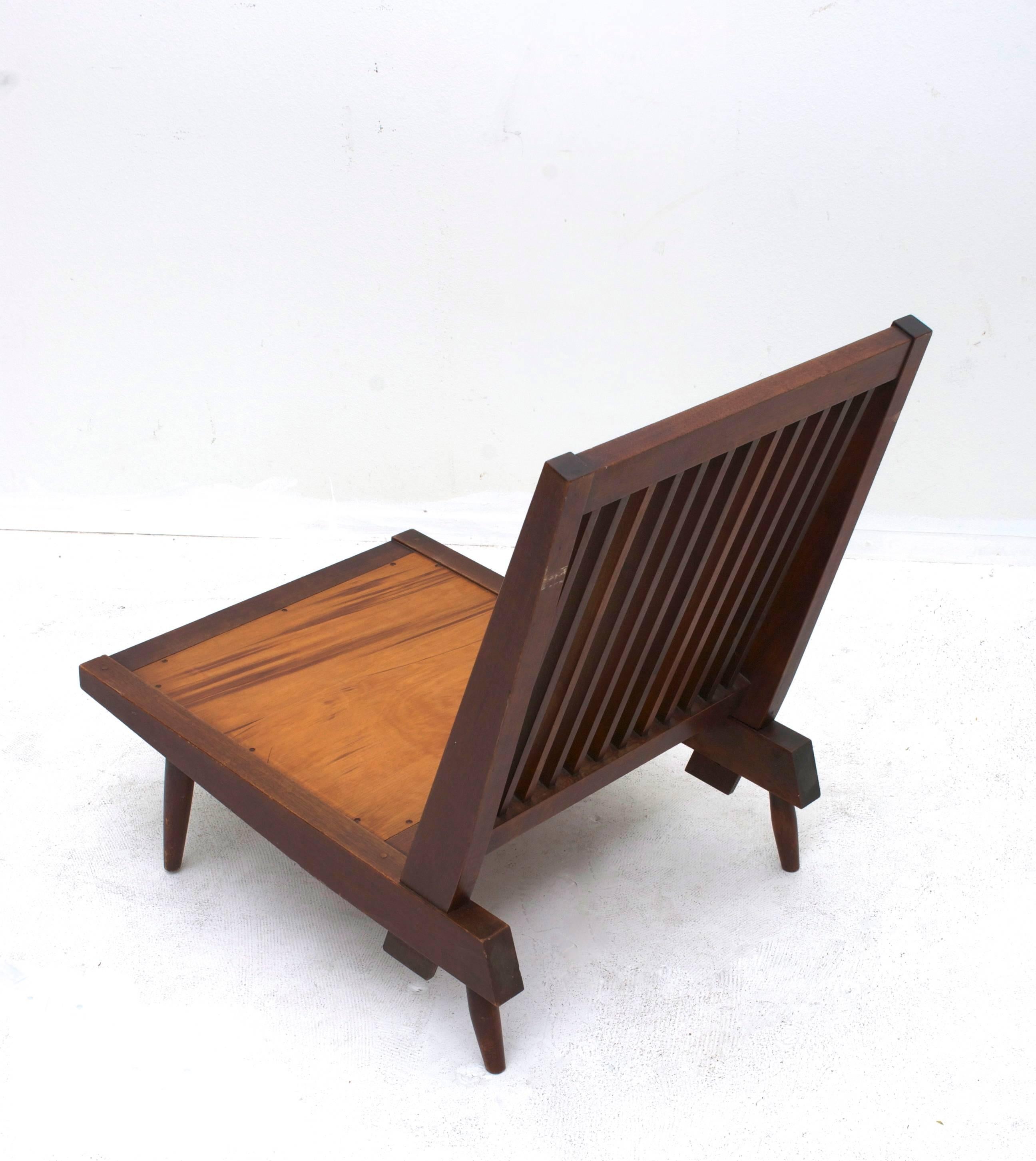  George Nakashima Spindle Back Cushion Chair In Good Condition In Palm Springs, CA