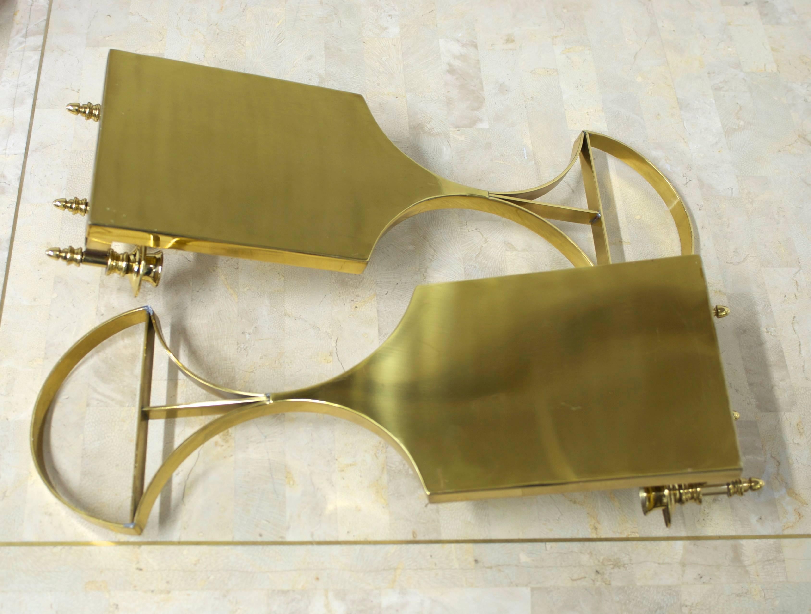 Pair of Solid Brass Mid-Century Candle Wall Sconces For Sale 1