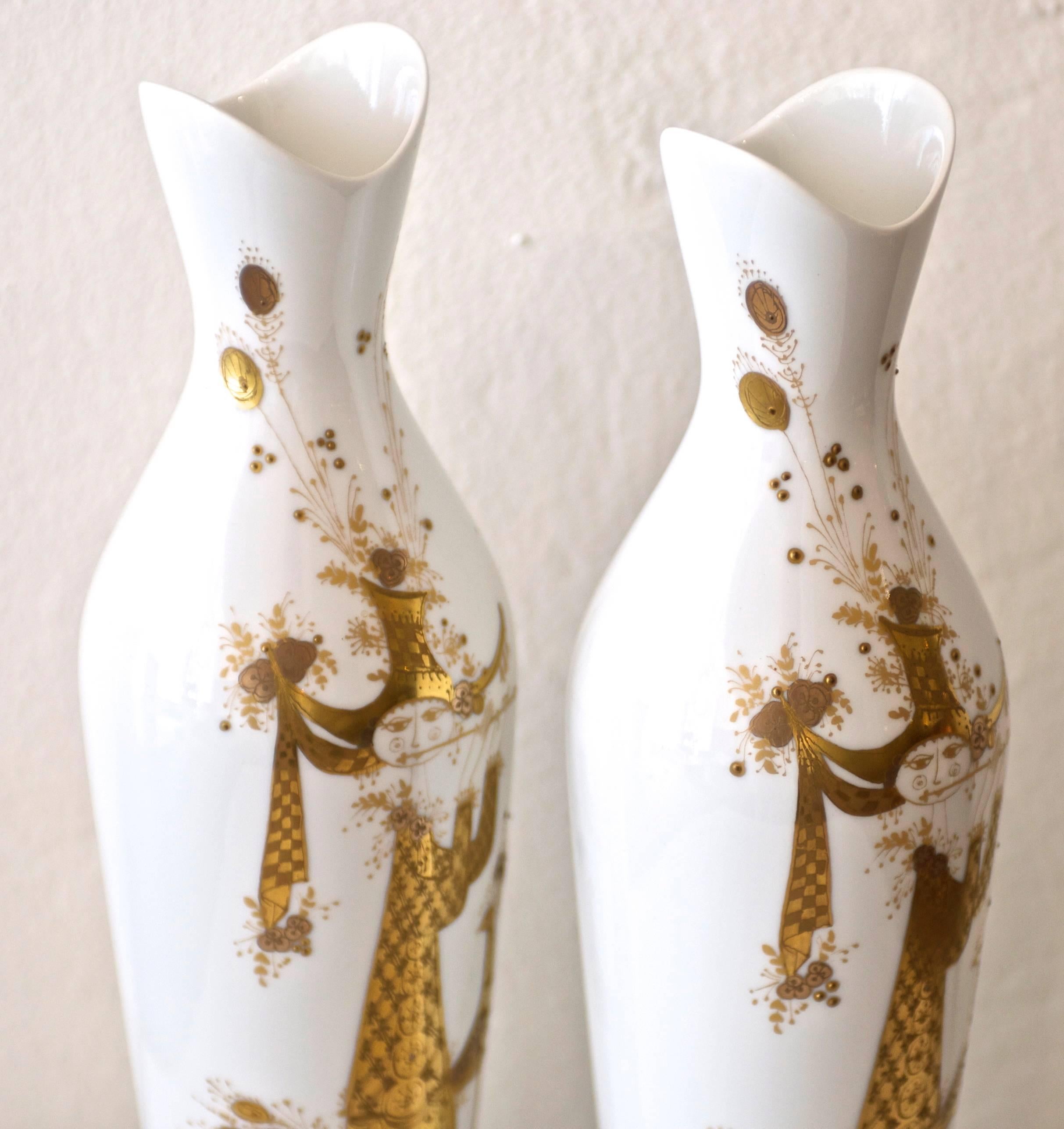 Pair of Bjorn Wiinblad Quatre Couleurs Vases 1