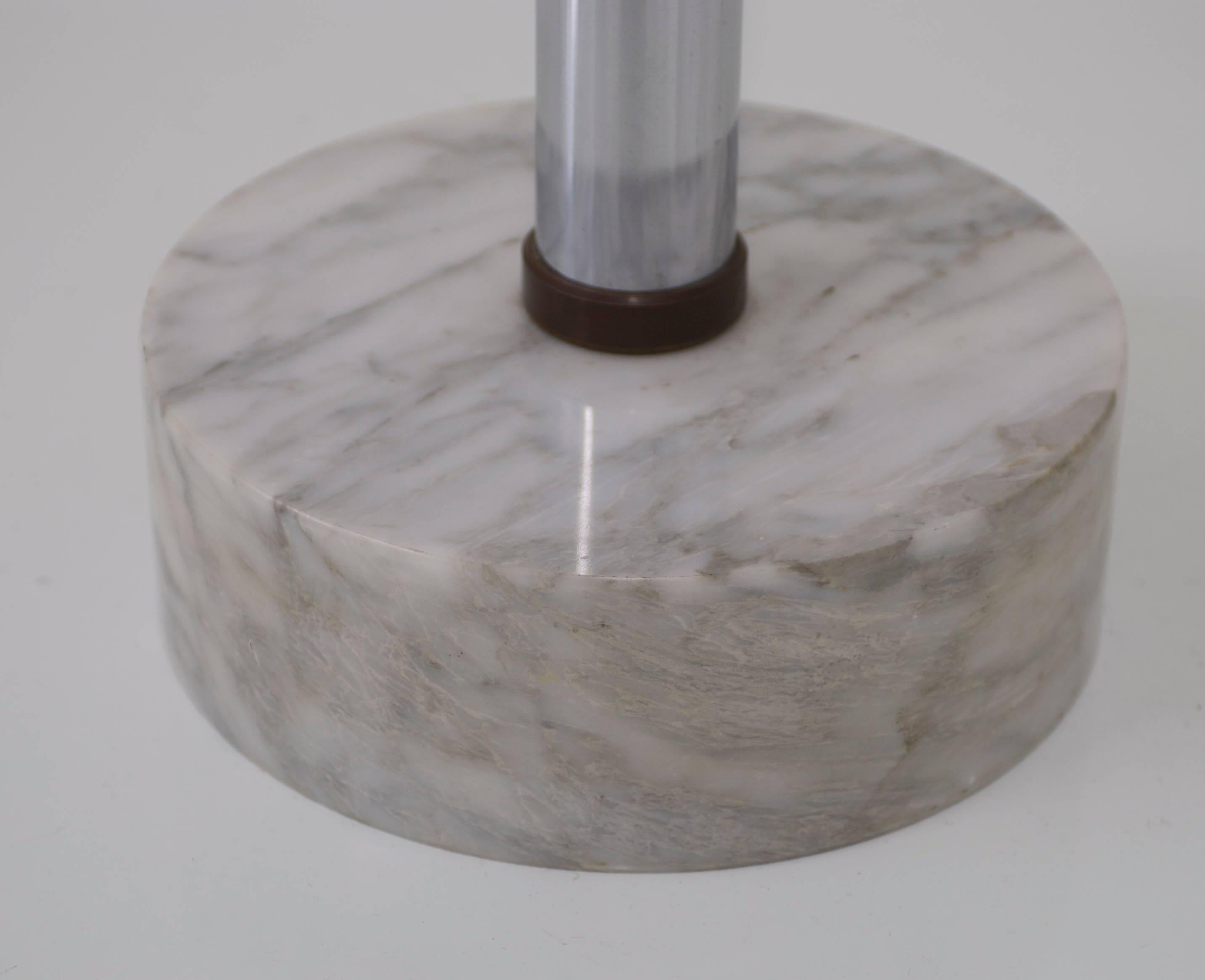 A floor lamp attributed to Mazzega, circa 1970s. The marble base is solid and 4