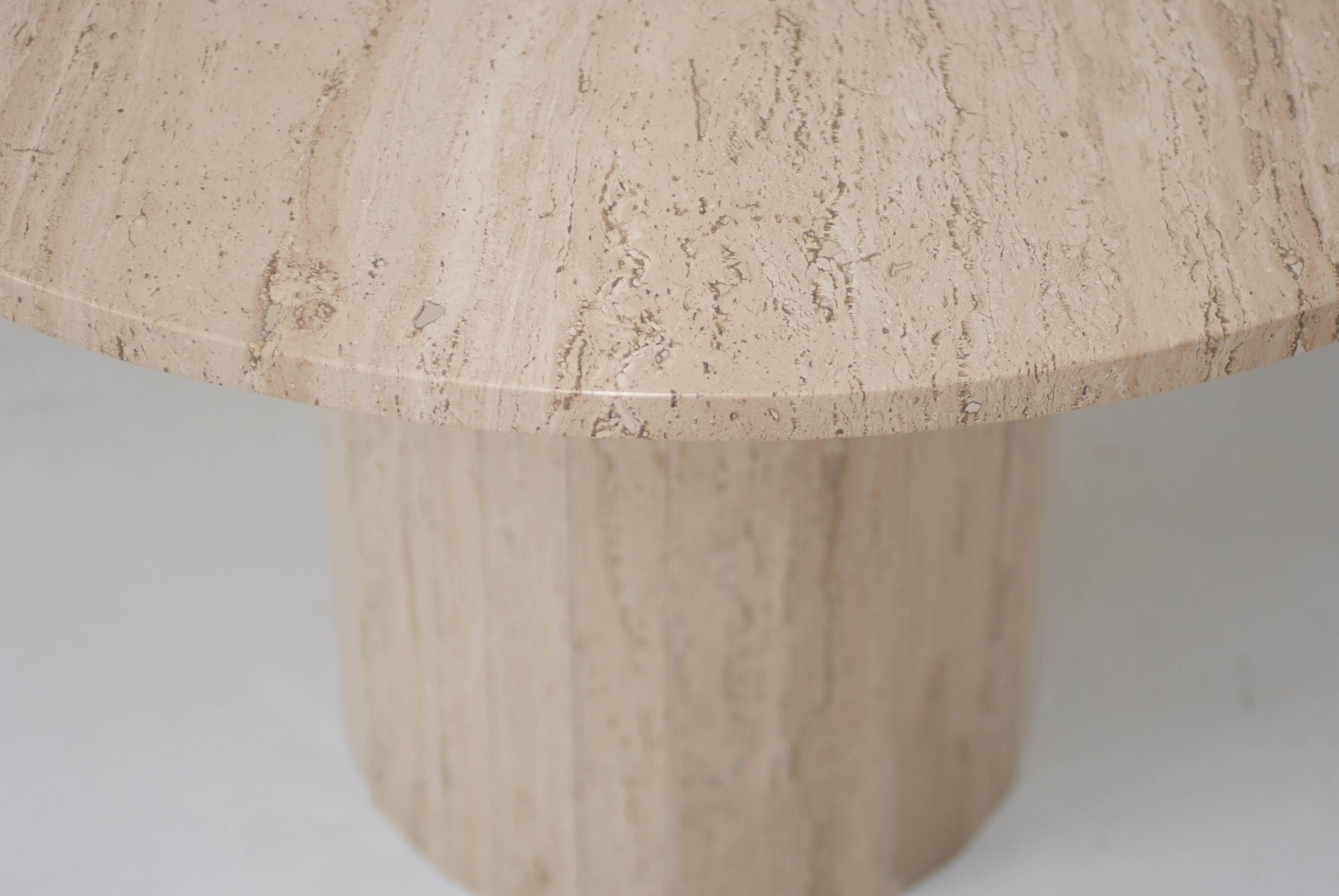 Modern Classic Round Travertine Breakfast or Entry Table 1