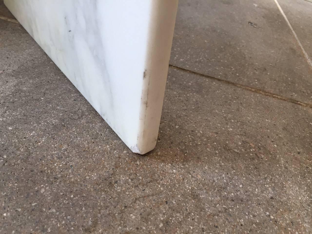 Black and White Marble Table Bases with Round Glass Top 1