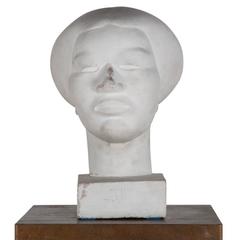 Pair of Jesmonite Maori Heads by Dora Gordine