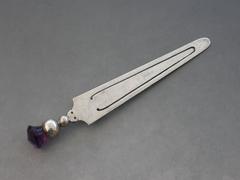 George V Scottish Silver Amethyst Thistle Bookmark