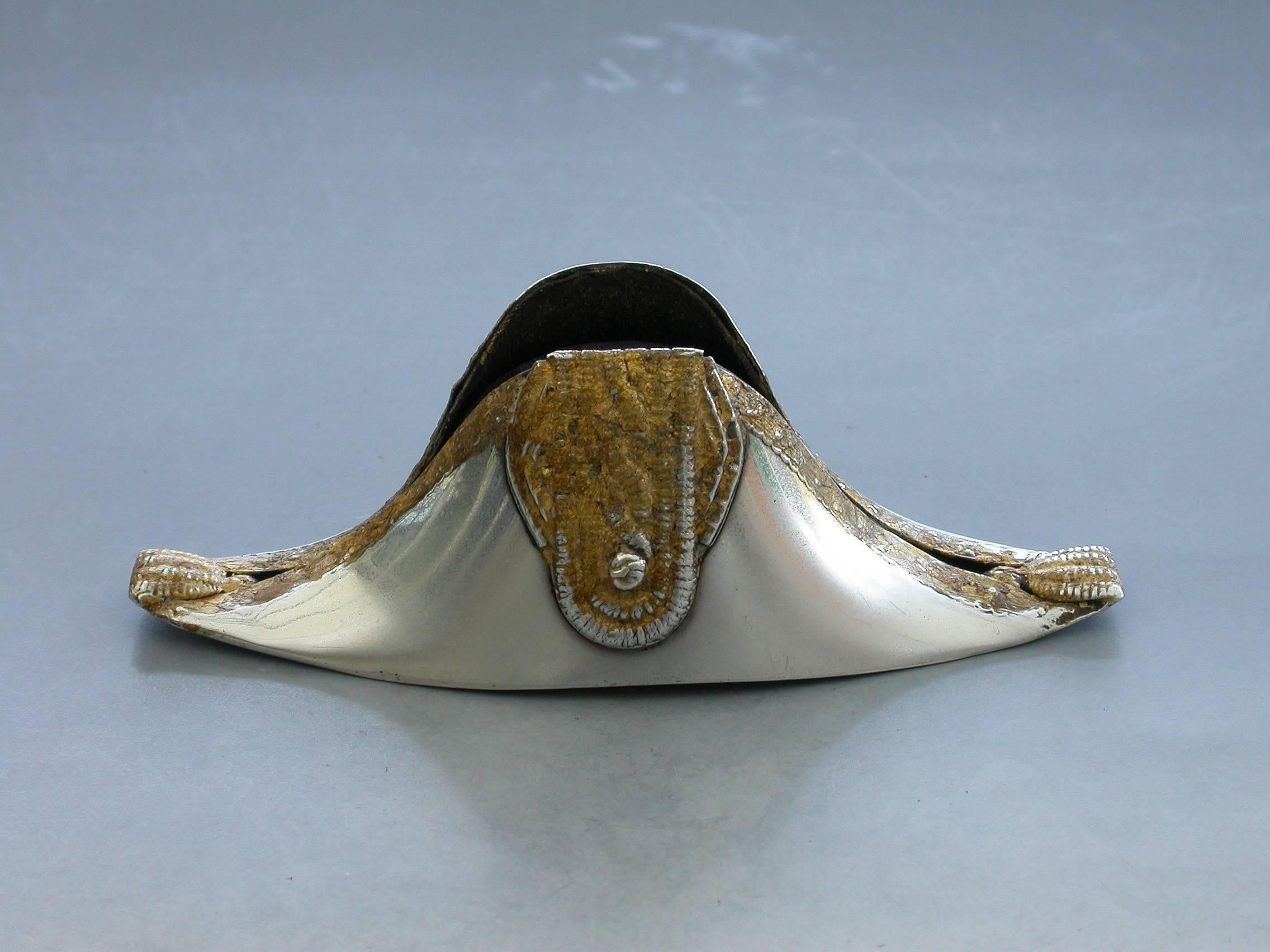 Edwardian Silver Bicorn or Cocked Hat Pin Cushion 3