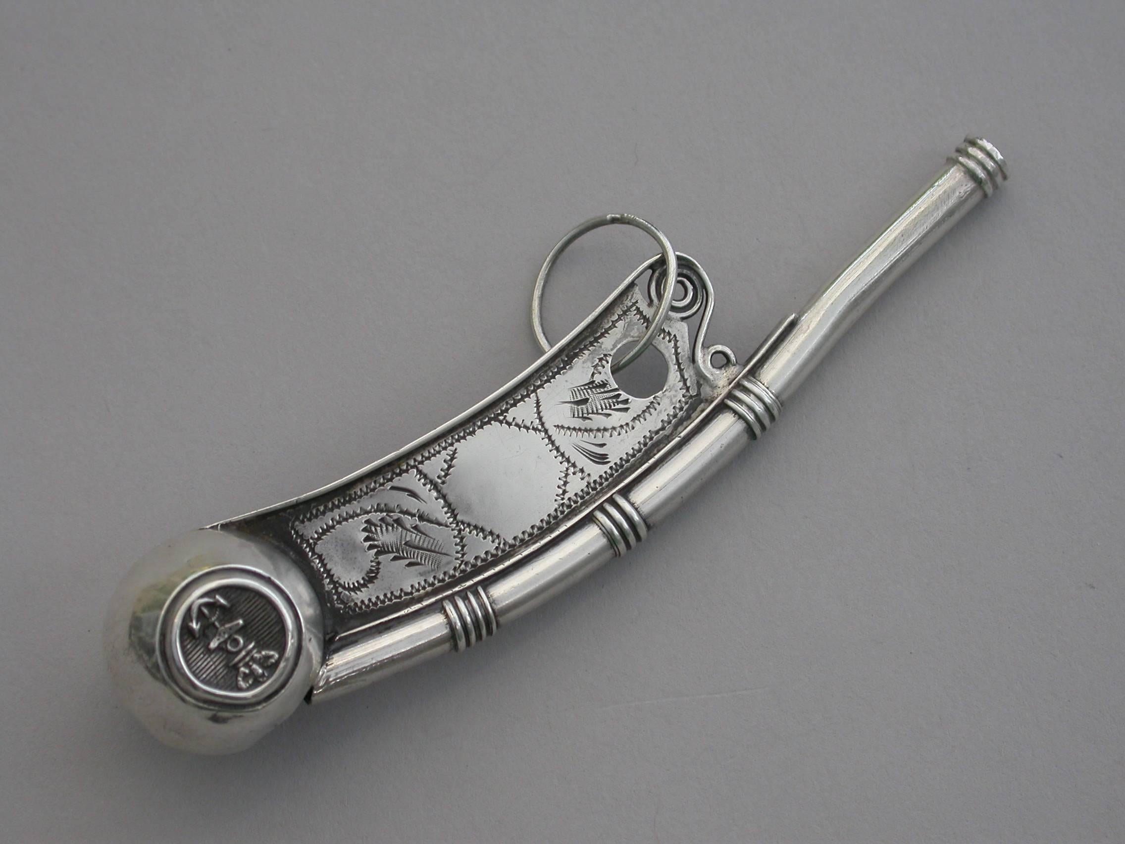 Victorian Antique Silver Bosuns Whistle In Good Condition In Sittingbourne, Kent