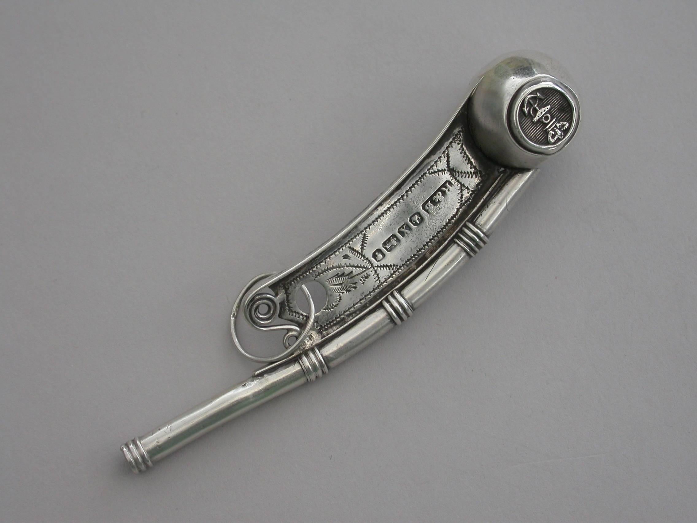 antique silver bosun's whistle