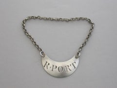 George III Unattributed Silver Wine Label 'R*Port' by John Shekleton, circa 1800