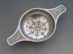 20th Century Arts & Crafts Silver & Enamel Tea Strainer by Bernard Instone, 1930