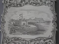 Victorian Antique Silver "Castle-Top" Card Case Gothic Spa Scarborough, 1843