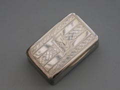 George III Antique Silver Vinaigrette "Musical Grille" By Allen & Butler, 1802