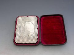Cased Silver Card Case - Queen Victoria on Horse Back Calton Hill Edinburgh 1842