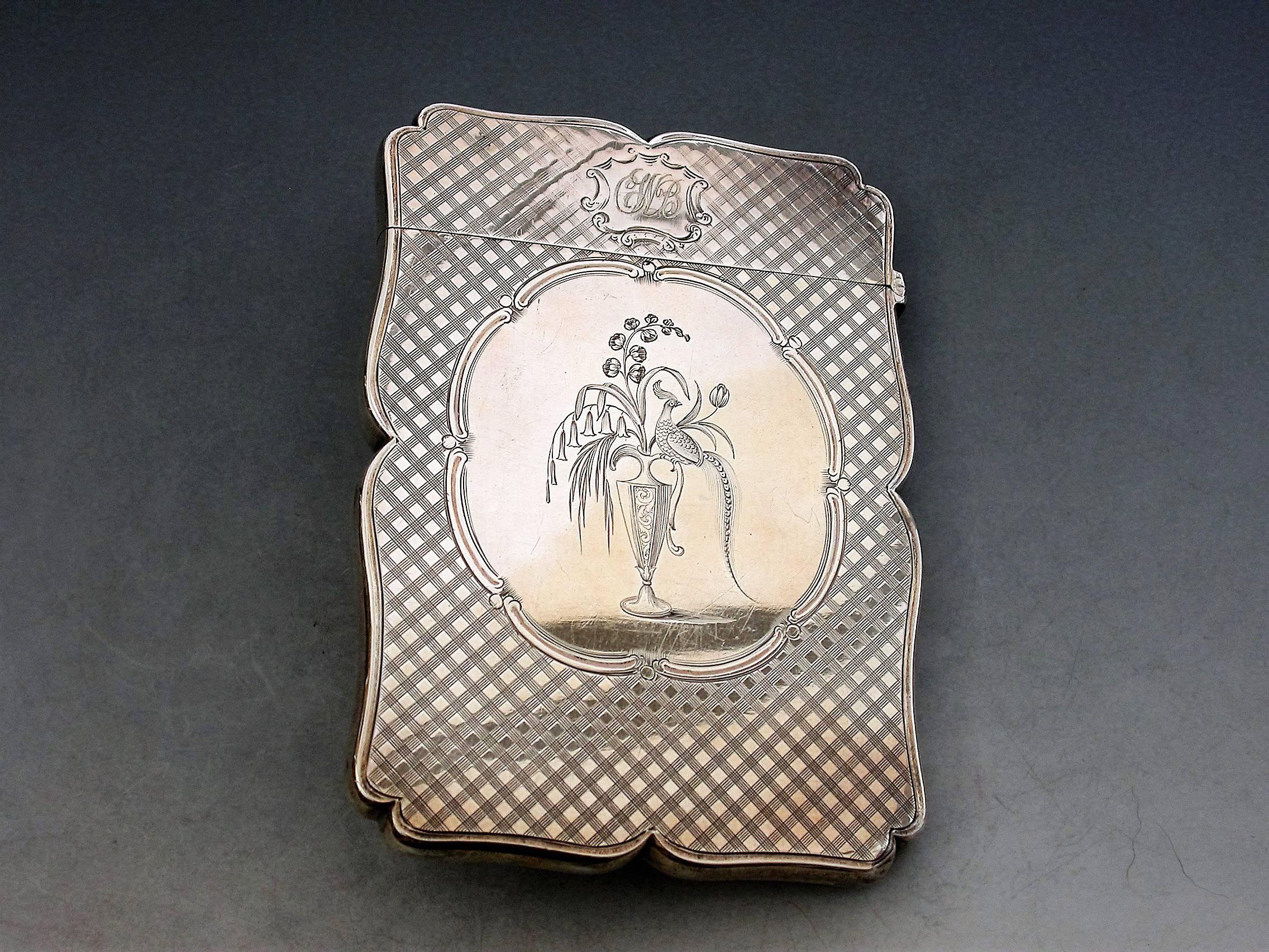 Mid-19th Century Cased Silver Card Case - Queen Victoria on Horse Back Calton Hill Edinburgh 1842 For Sale