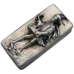Antique George IV Silver 'Pedlar' Snuff Box by John Linnit, London, 1823