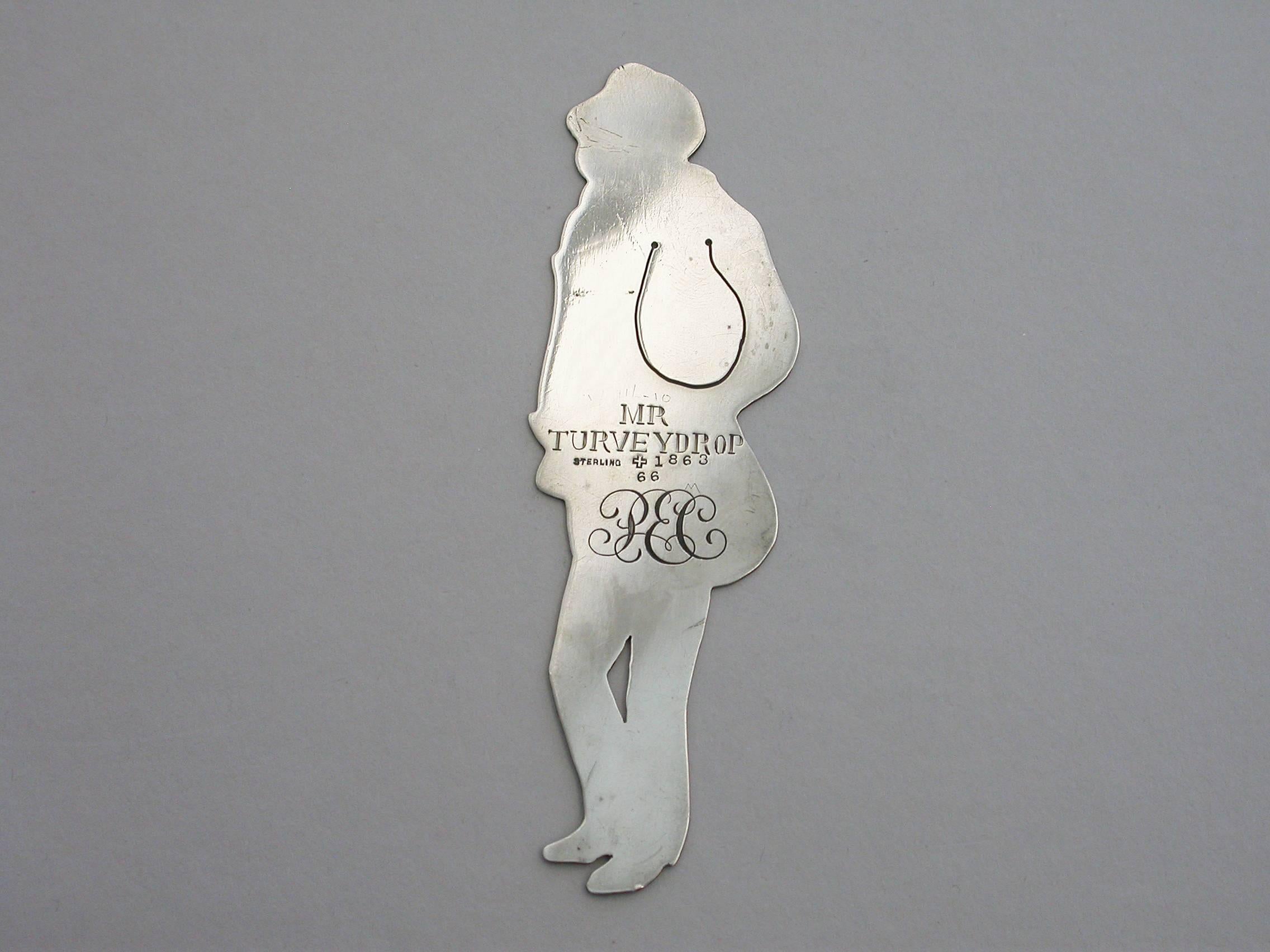 Edwardian Novelty Silver Figural Bookmark 'Mr Turveydrop', New York For Sale 2