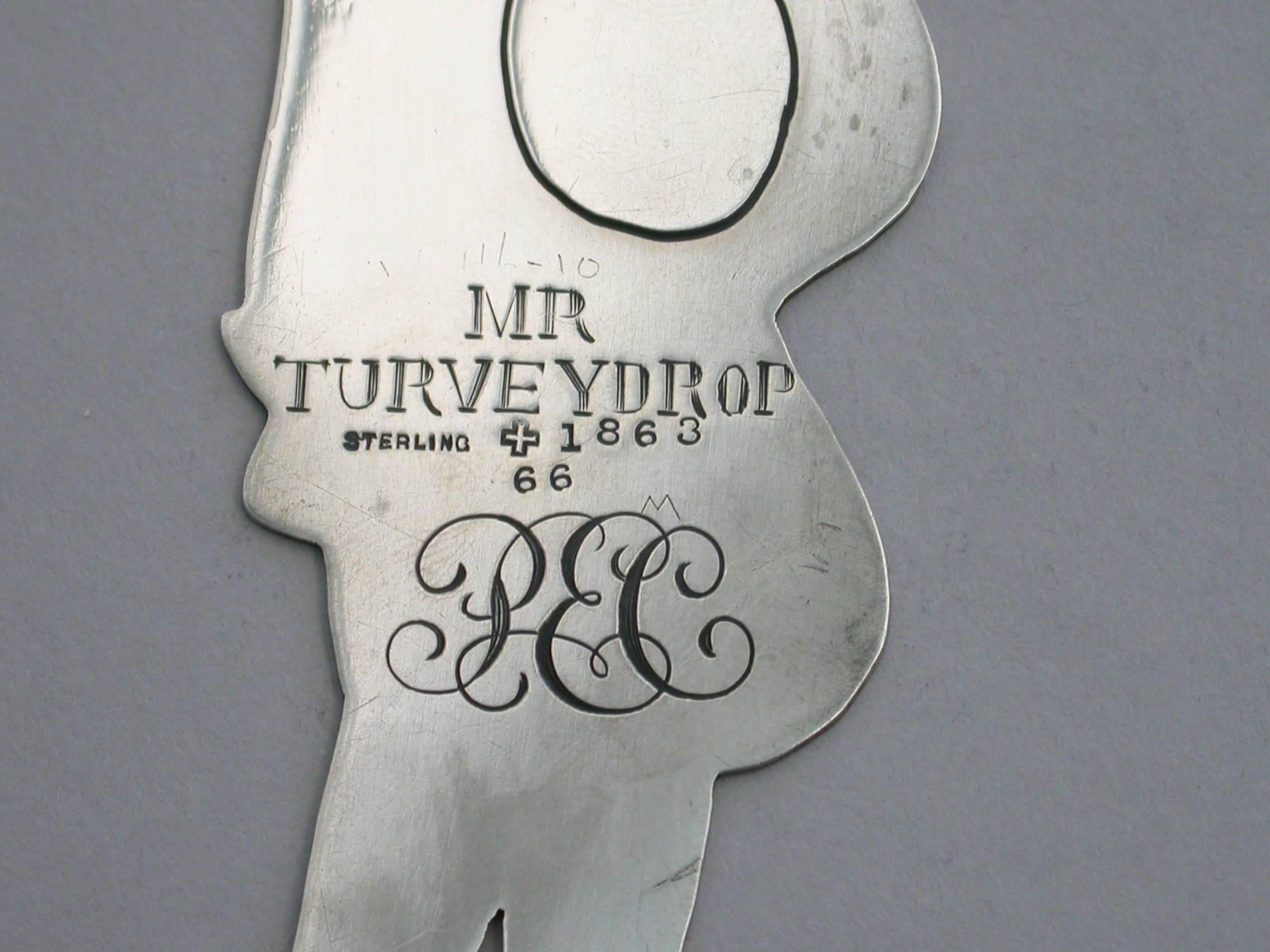 Edwardian Novelty Silver Figural Bookmark 'Mr Turveydrop', New York For Sale 3