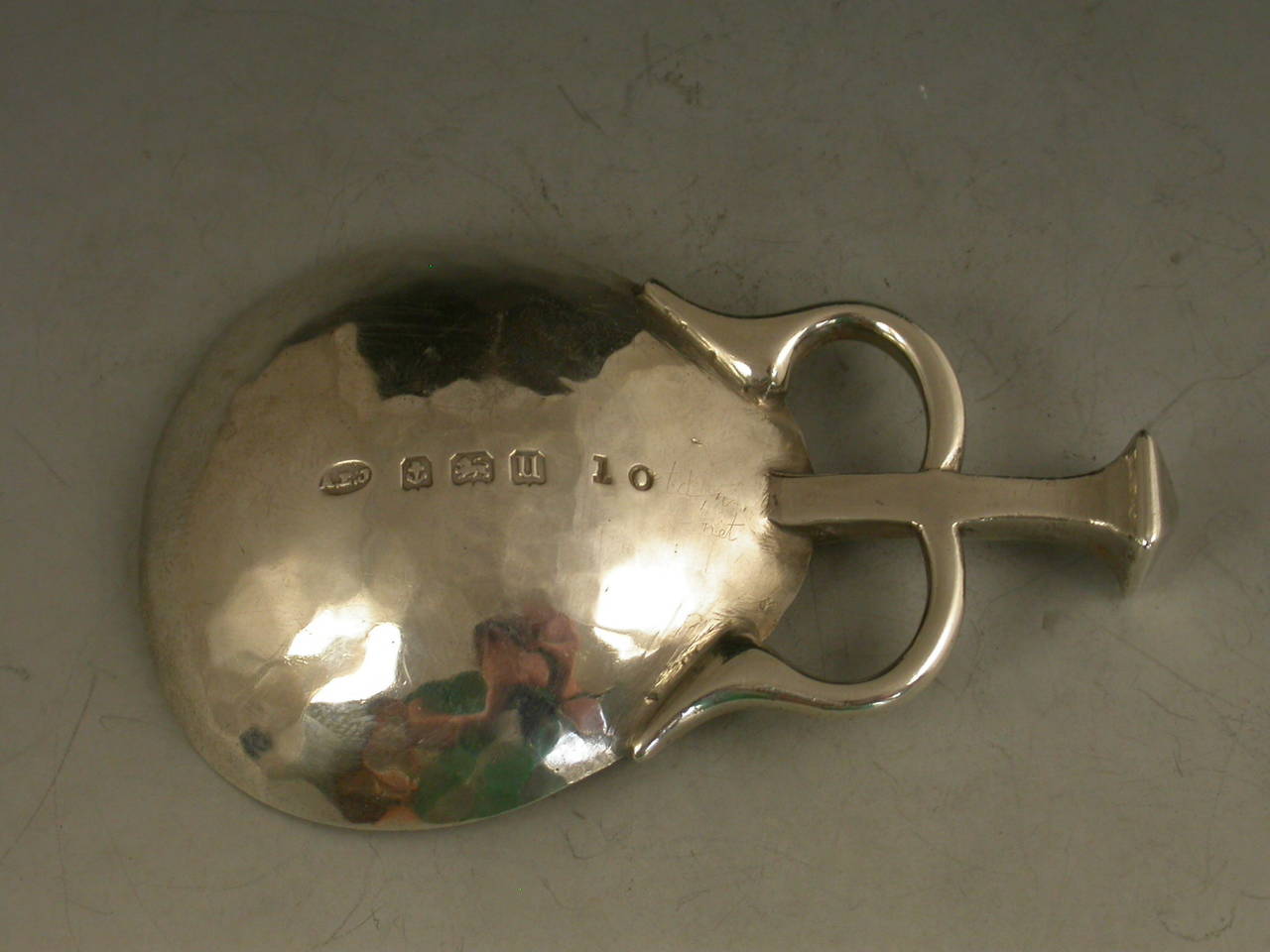 20th Century George V Silver, Arts & Crafts Style Caddy Spoon by A E Jones, 1919 For Sale