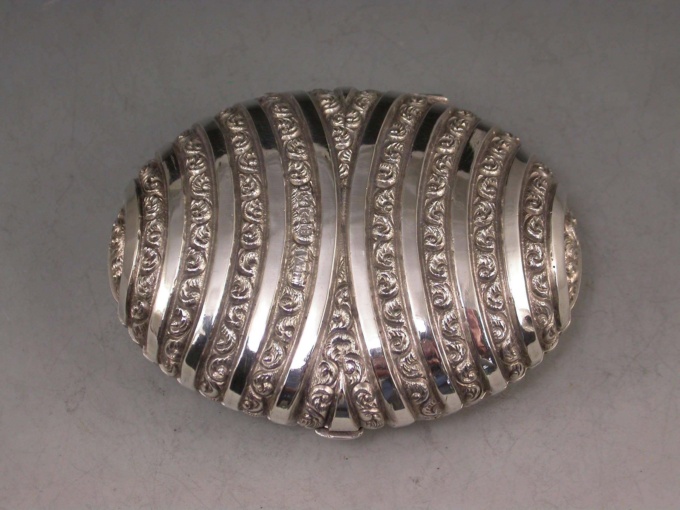 English Cased Victorian Oval Silver Ladies Purse