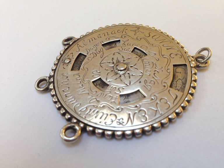 Late 18th Century Silver Dutch Perpetual Calender For Sale at 1stdibs